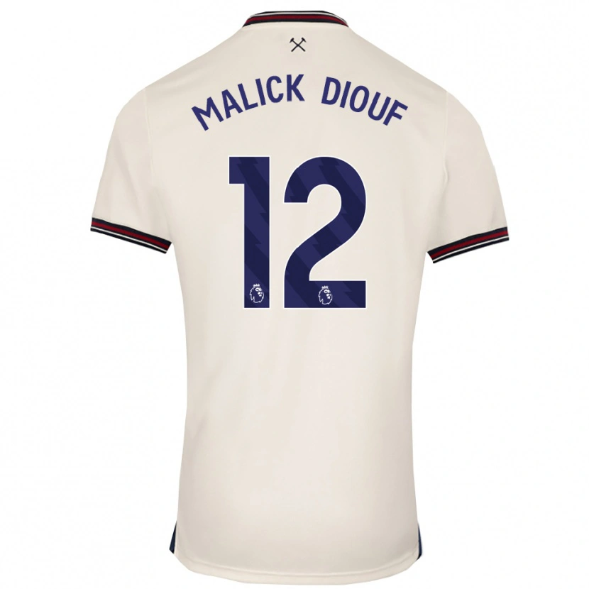 Danxen Femme Maillot El Hadji Malick Diouf #12 Blanc Cassé Tenues Extérieur 2025/26 T-Shirt