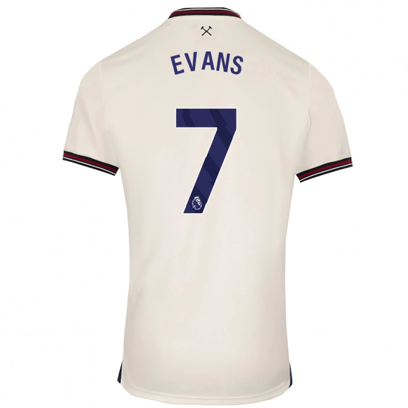 Danxen Femme Maillot Lisa Evans #7 Blanc Cassé Tenues Extérieur 2025/26 T-Shirt