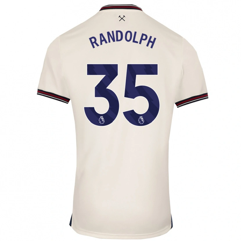 Danxen Femme Maillot Darren Randolph #35 Blanc Cassé Tenues Extérieur 2025/26 T-Shirt