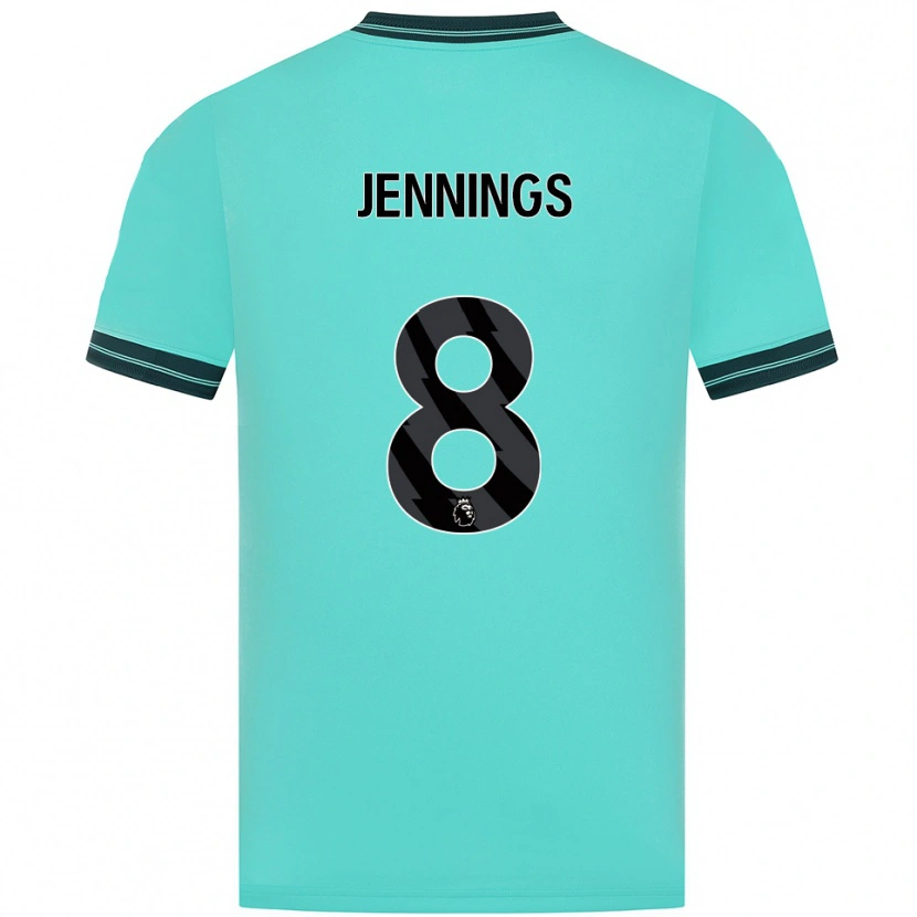 Danxen Femme Maillot Shannie Jennings #8 Bleu Ciel Vert Tenues Extérieur 2025/26 T-Shirt