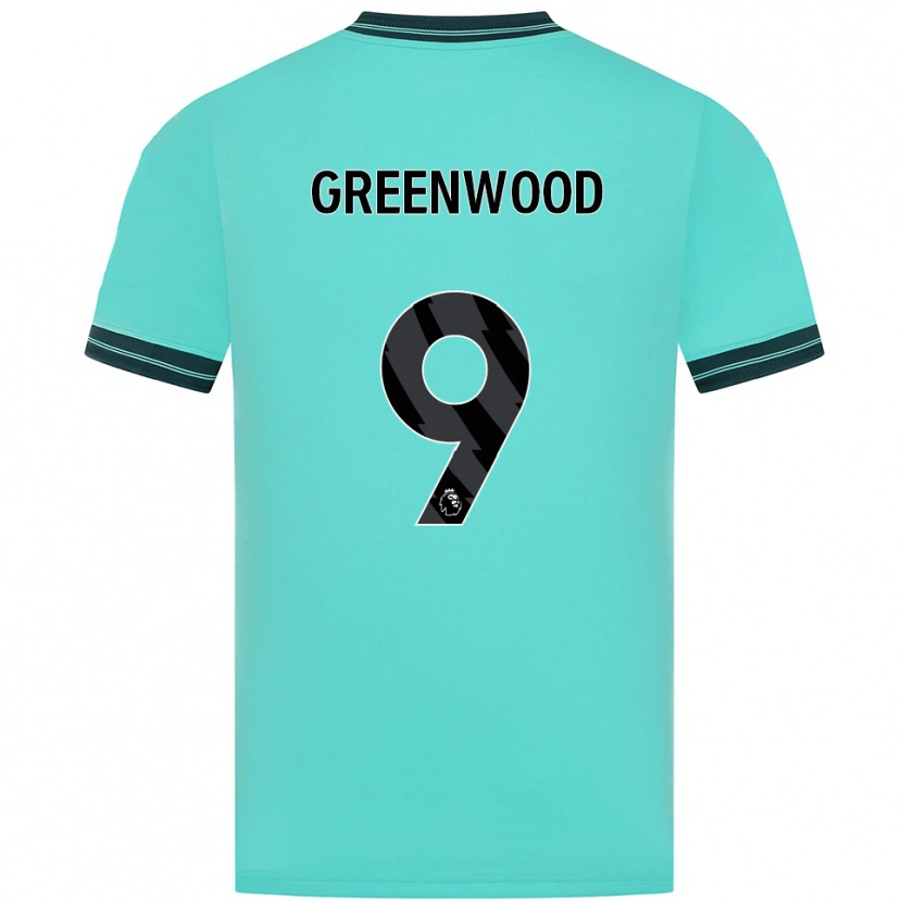 Danxen Femme Maillot Jashayde Greenwood #9 Bleu Ciel Vert Tenues Extérieur 2025/26 T-Shirt