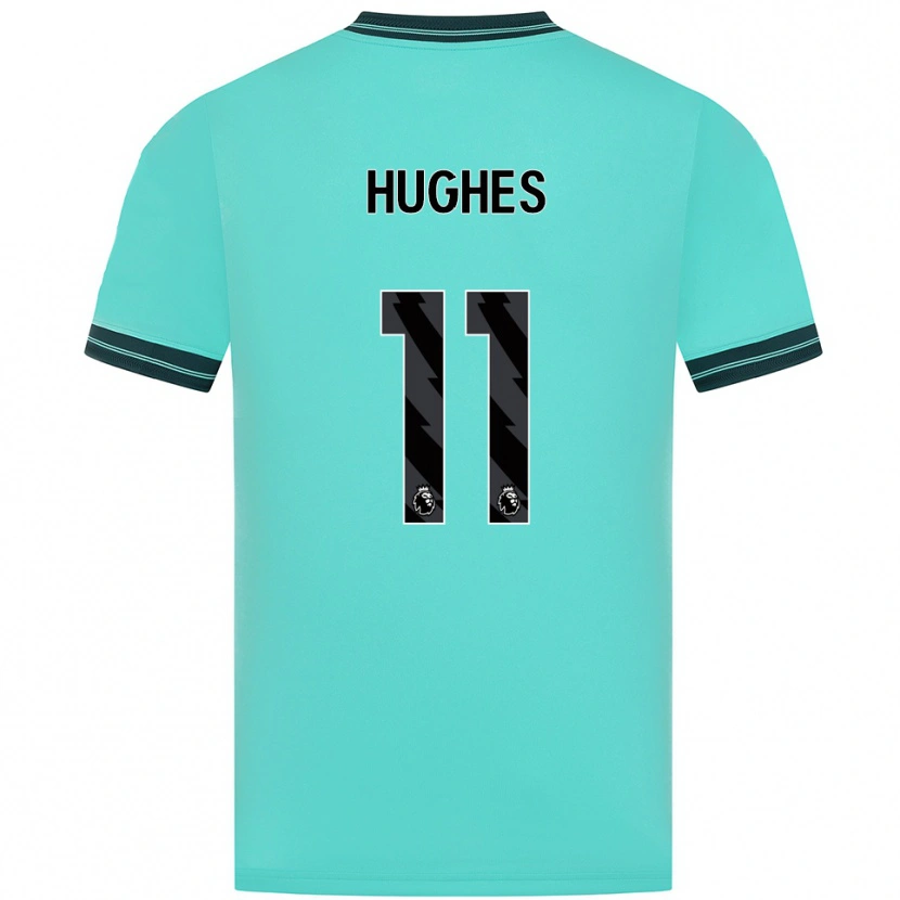 Danxen Femme Maillot Amber Hughes #11 Bleu Ciel Vert Tenues Extérieur 2025/26 T-Shirt