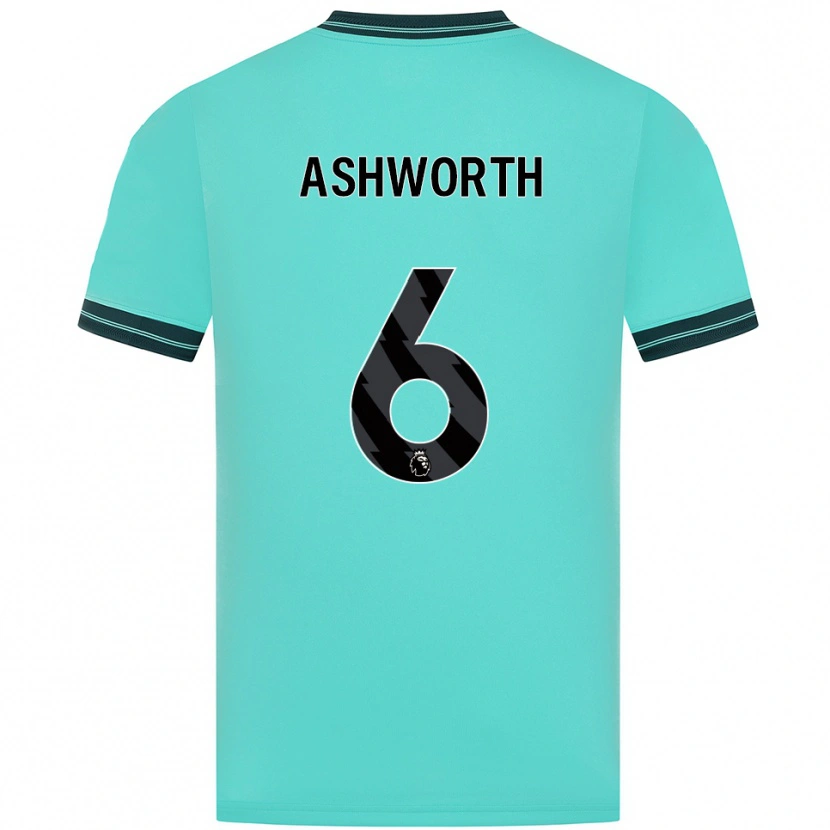 Danxen Femme Maillot Finn Ashworth #6 Bleu Ciel Vert Tenues Extérieur 2025/26 T-Shirt