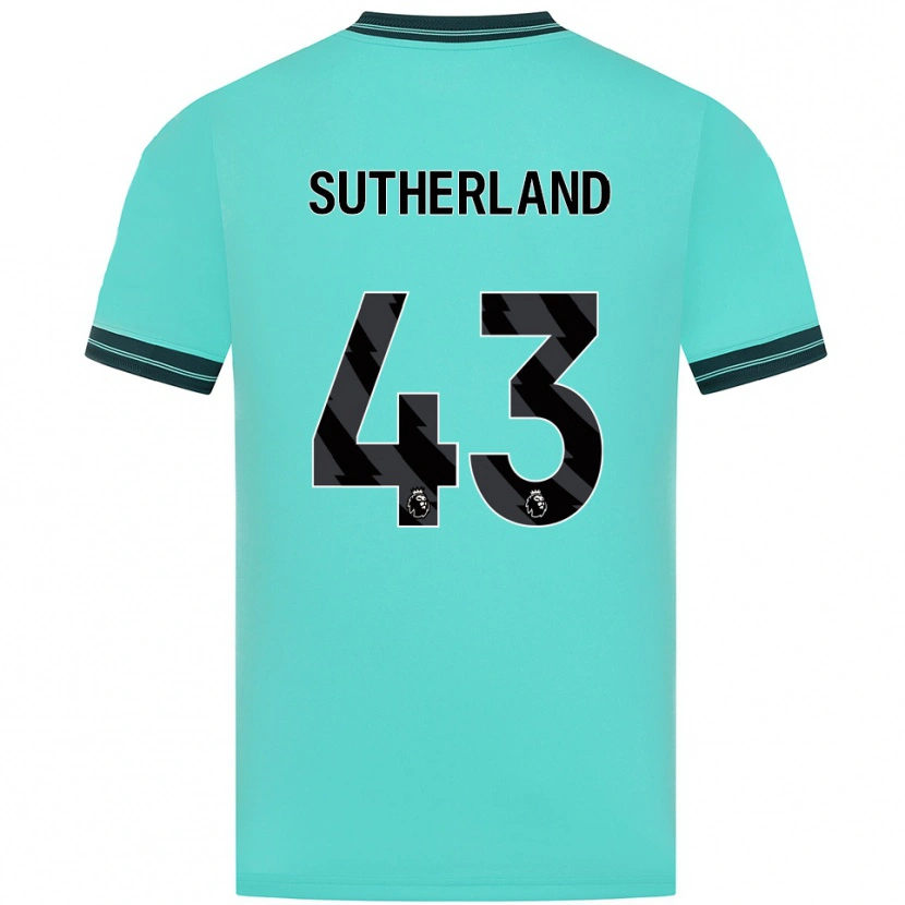 Danxen Femme Maillot Ethan Sutherland #43 Bleu Ciel Vert Tenues Extérieur 2025/26 T-Shirt