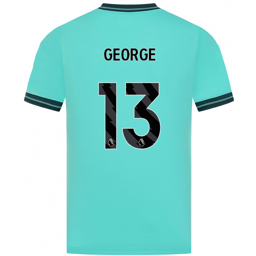 Danxen Femme Maillot Harry George #13 Bleu Ciel Vert Tenues Extérieur 2025/26 T-Shirt