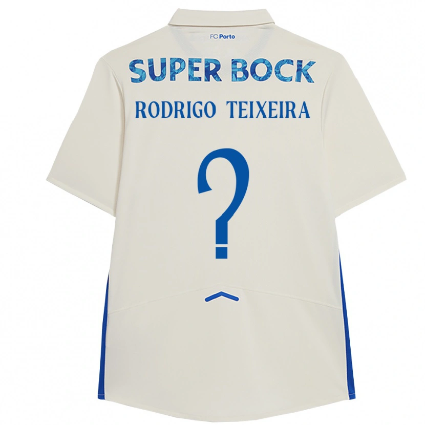 Danxen Femme Maillot Rodrigo Teixeira #0 Blanc Bleu Troisieme 2025/26 T-Shirt