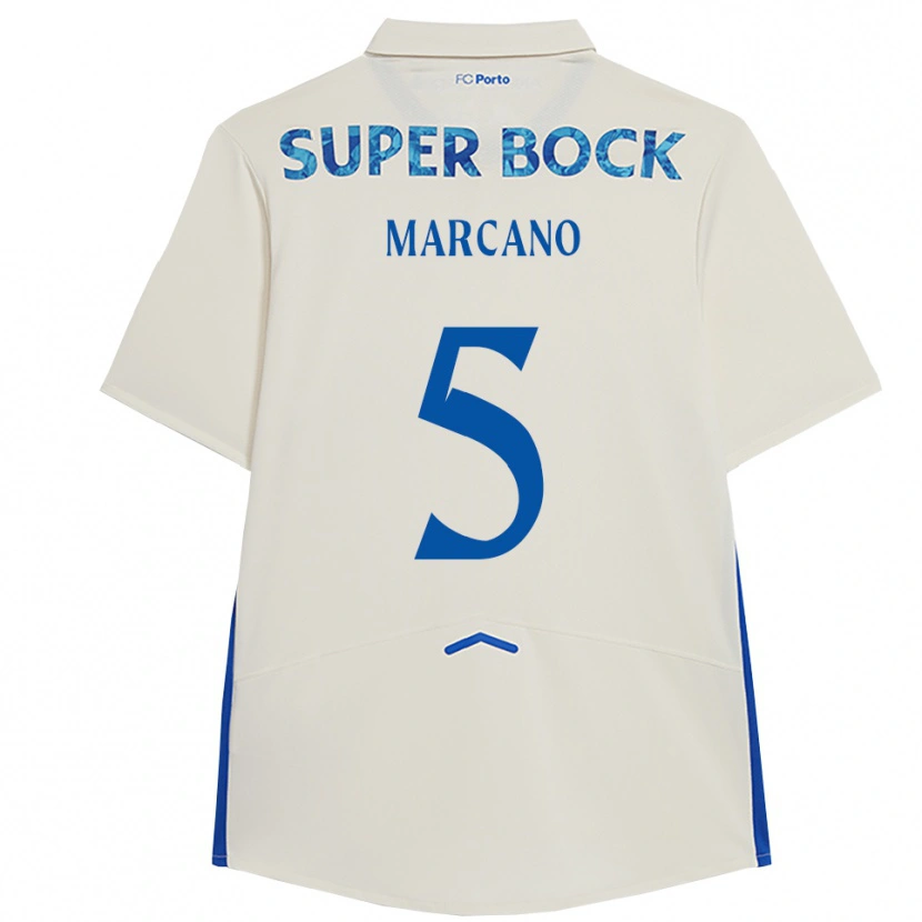 Danxen Femme Maillot Ivan Marcano #5 Blanc Bleu Troisieme 2025/26 T-Shirt