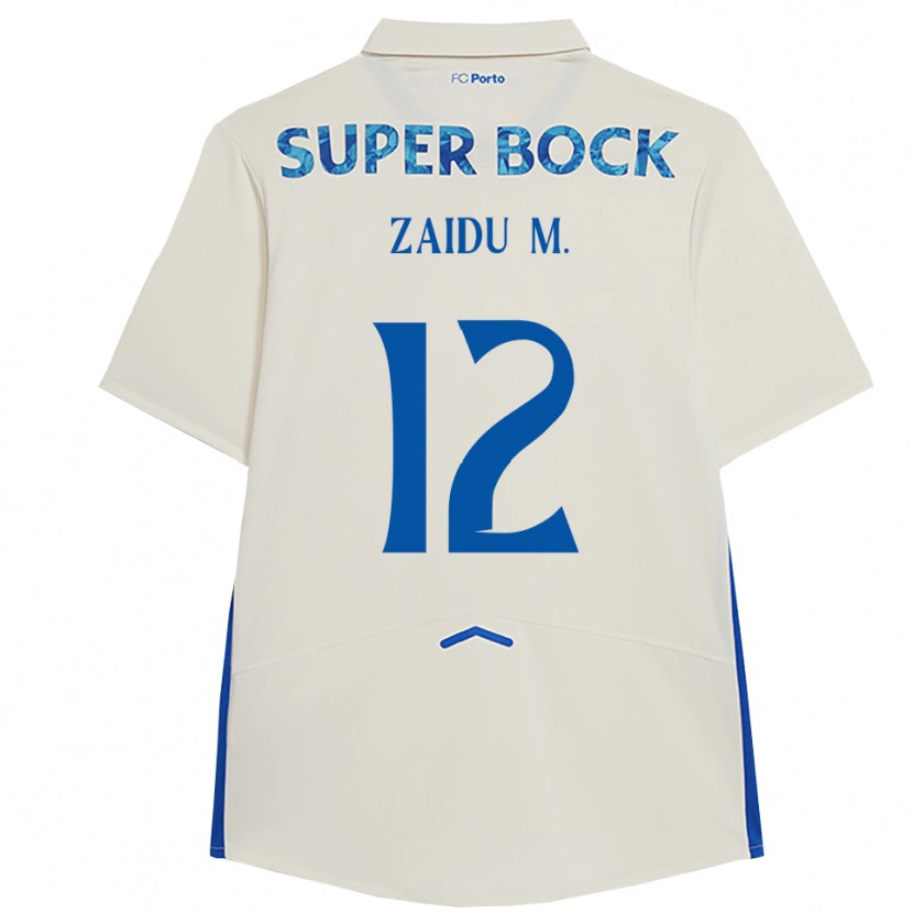 Danxen Femme Maillot Zaidu #12 Blanc Bleu Troisieme 2025/26 T-Shirt