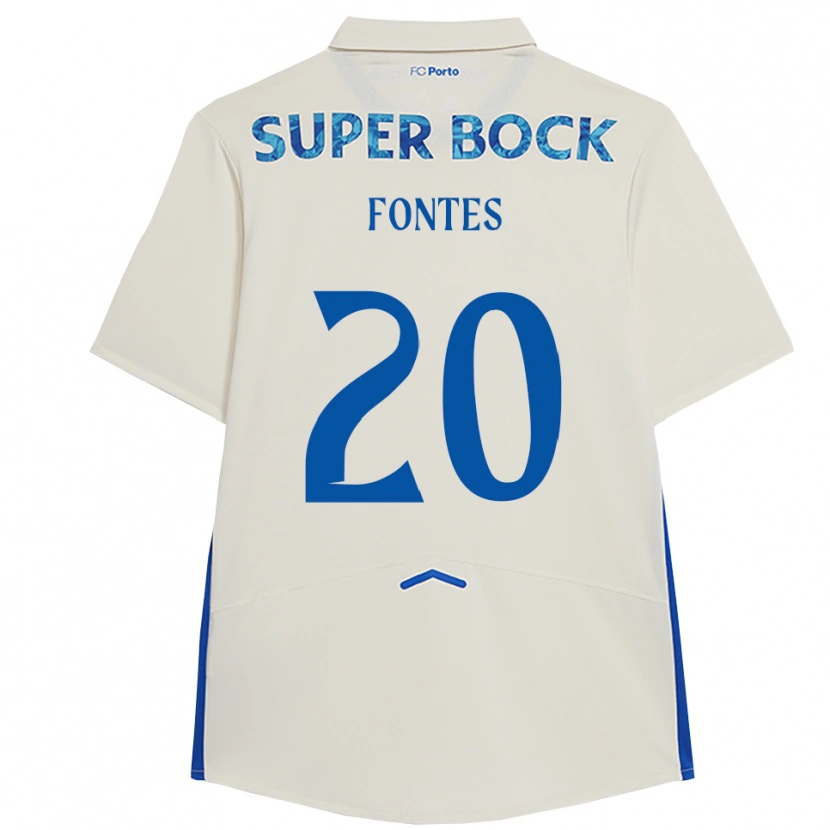 Danxen Femme Maillot Goncalo Fontes #20 Blanc Bleu Troisieme 2025/26 T-Shirt