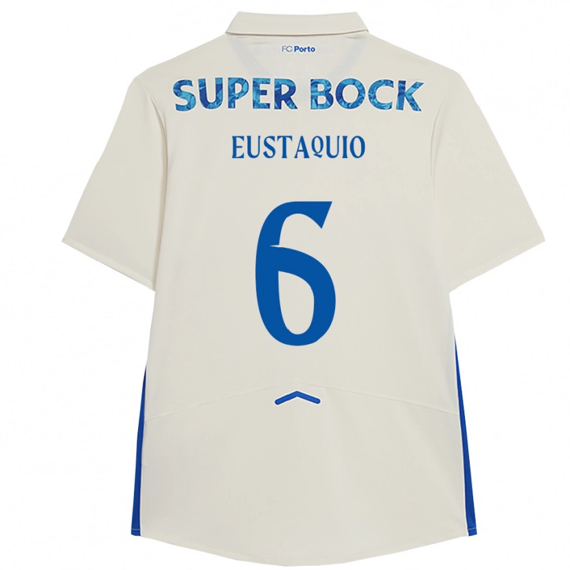 Danxen Femme Maillot Stephen Eustaquio #6 Blanc Bleu Troisieme 2025/26 T-Shirt