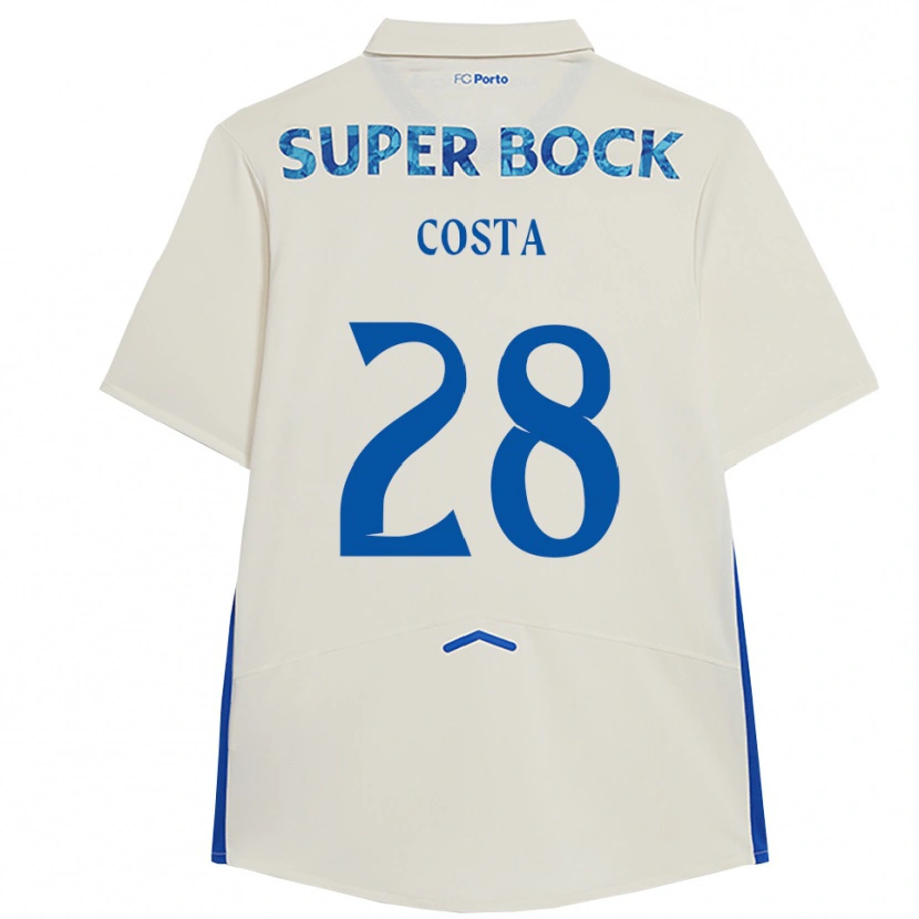 Danxen Femme Maillot Bruno Costa #28 Blanc Bleu Troisieme 2025/26 T-Shirt