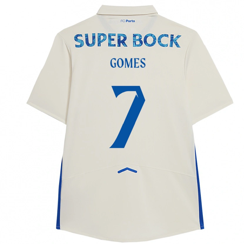 Danxen Femme Maillot William Gomes #7 Blanc Bleu Troisieme 2025/26 T-Shirt