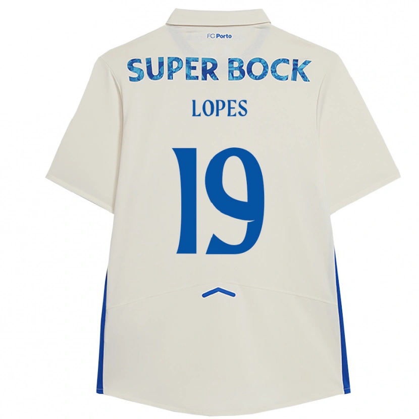 Danxen Femme Maillot João Lopes #19 Blanc Bleu Troisieme 2025/26 T-Shirt