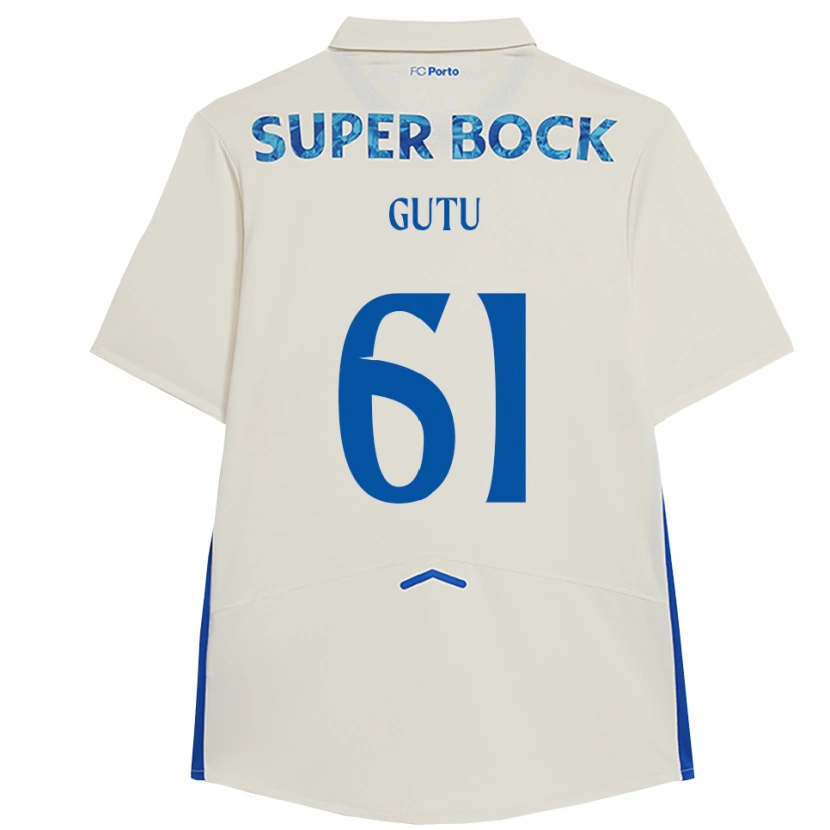 Danxen Femme Maillot Denis Gutu #61 Blanc Bleu Troisieme 2025/26 T-Shirt