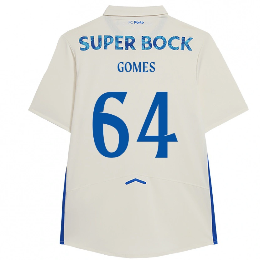 Danxen Femme Maillot Luís Gomes #64 Blanc Bleu Troisieme 2025/26 T-Shirt