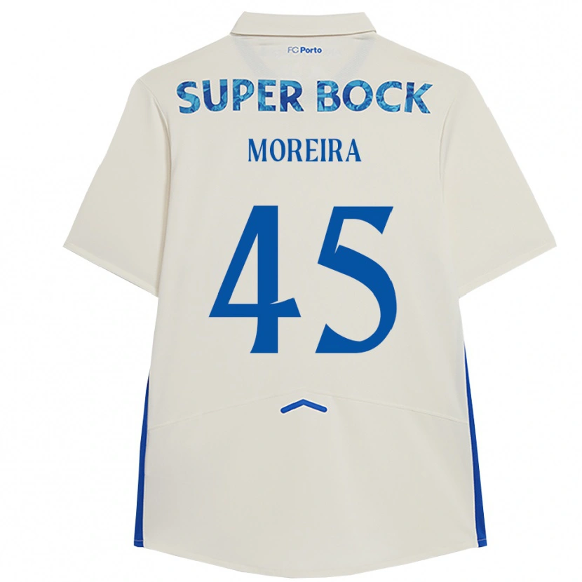 Danxen Femme Maillot João Moreira #45 Blanc Bleu Troisieme 2025/26 T-Shirt