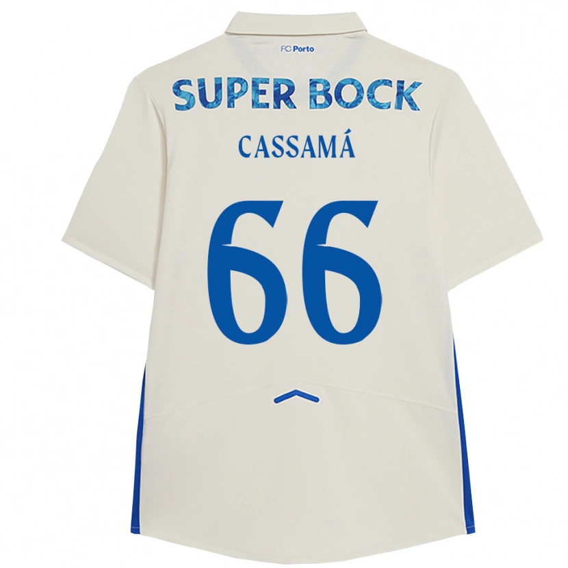 Danxen Femme Maillot Adramane Cassamá #66 Blanc Bleu Troisieme 2025/26 T-Shirt