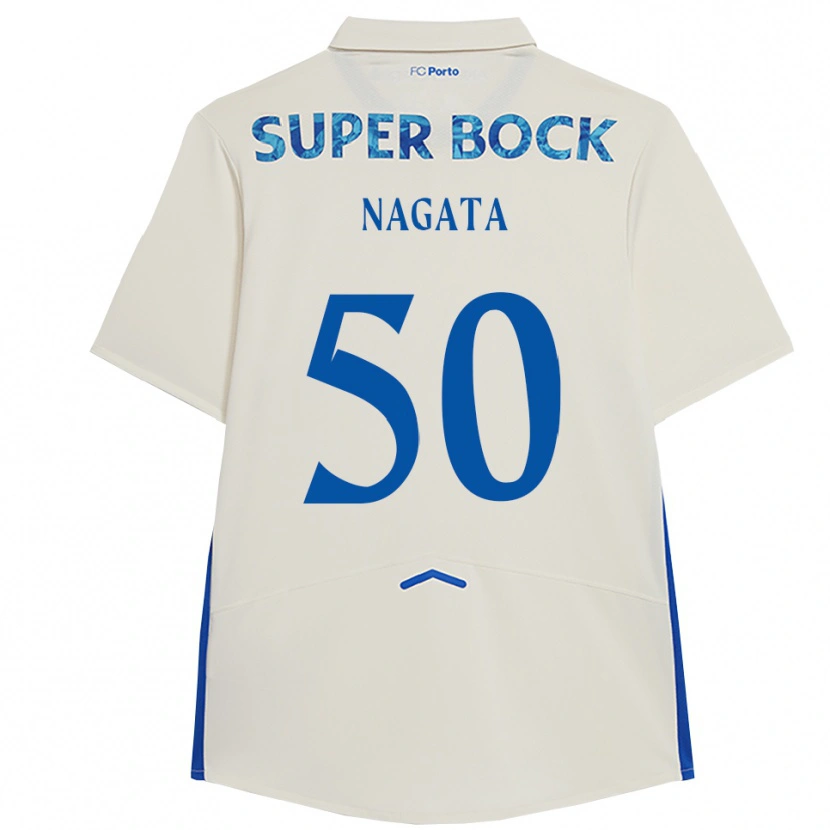 Danxen Femme Maillot Kotaro Nagata #50 Blanc Bleu Troisieme 2025/26 T-Shirt
