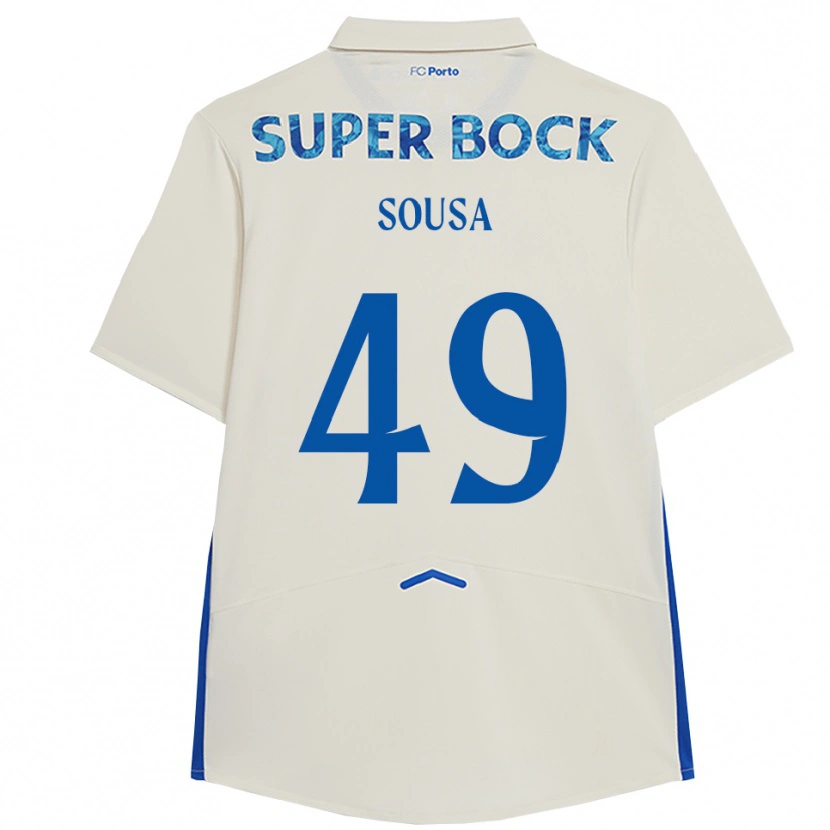 Danxen Femme Maillot Gonçalo Sousa #49 Blanc Bleu Troisieme 2025/26 T-Shirt