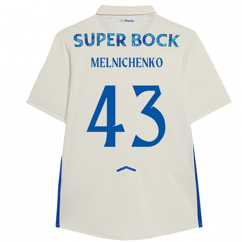 Danxen Femme Maillot Trofim Melnichenko #43 Blanc Bleu Troisieme 2025/26 T-Shirt