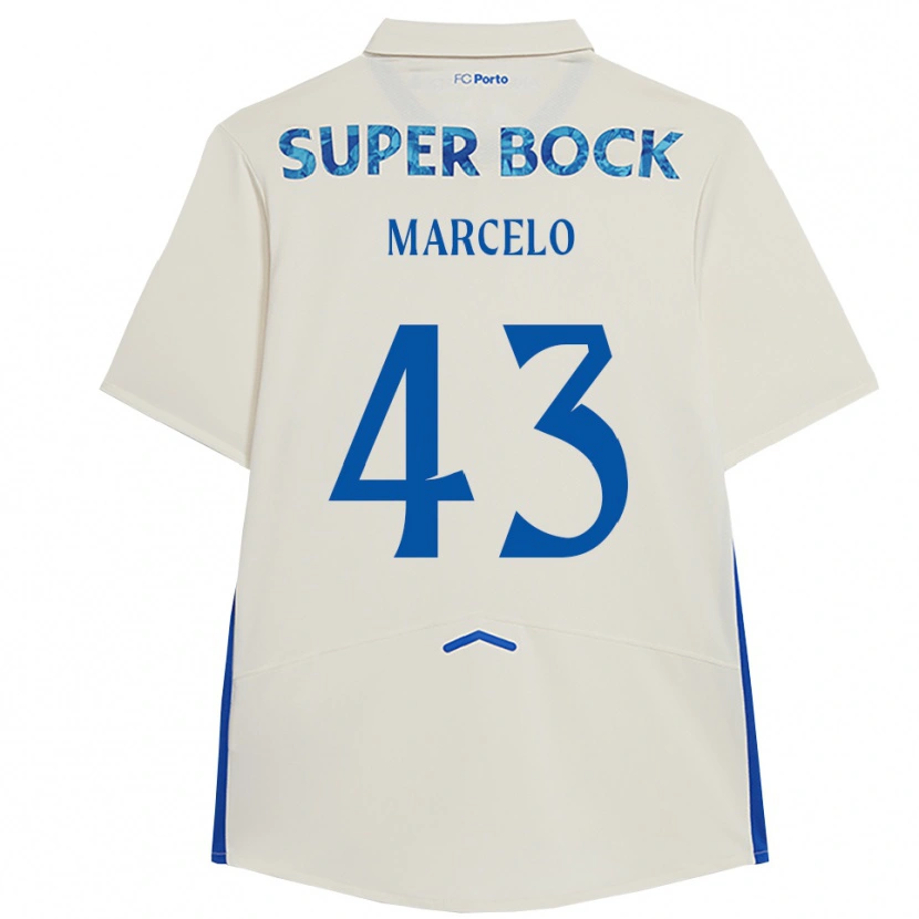 Danxen Femme Maillot Joao Marcelo #43 Blanc Bleu Troisieme 2025/26 T-Shirt