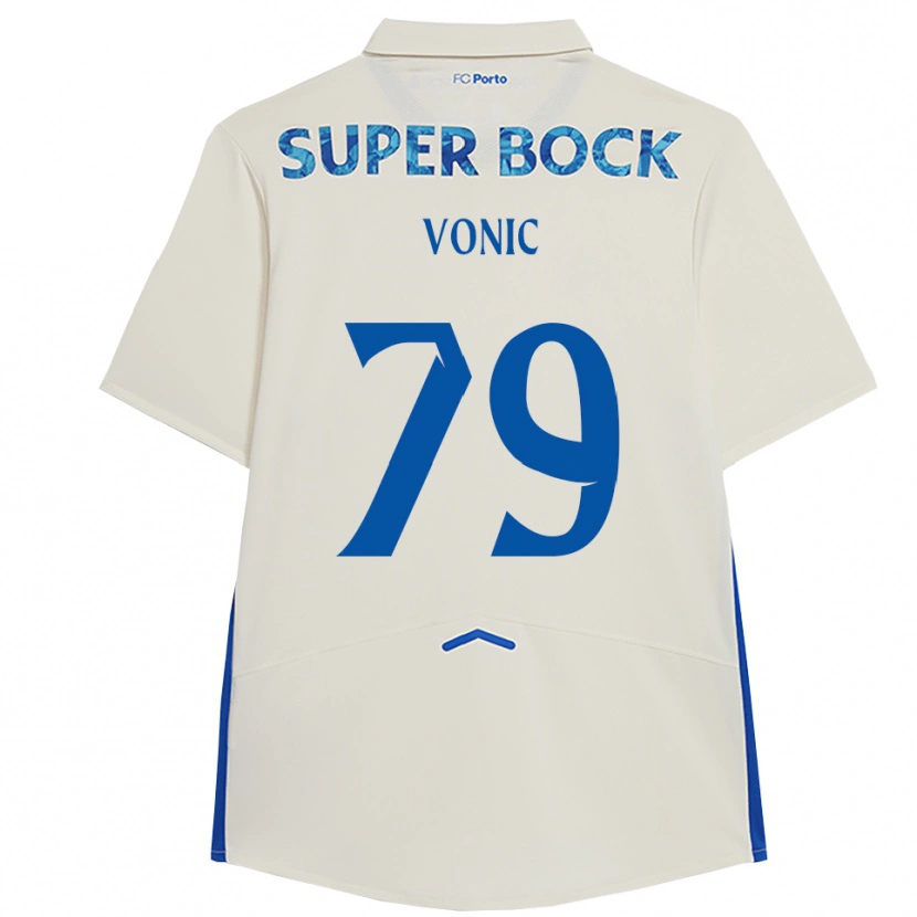 Danxen Femme Maillot Leonardo Vonic #79 Blanc Bleu Troisieme 2025/26 T-Shirt