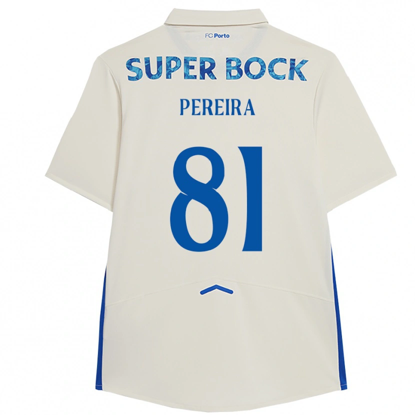Danxen Femme Maillot Martim Pereira #81 Blanc Bleu Troisieme 2025/26 T-Shirt