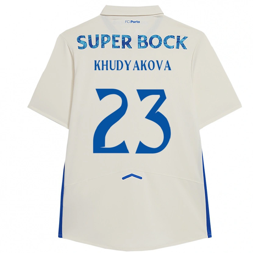 Danxen Femme Maillot Verónica Khudyakova #23 Blanc Bleu Troisieme 2025/26 T-Shirt