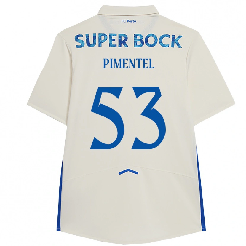 Danxen Femme Maillot Eric Pimentel #53 Blanc Bleu Troisieme 2025/26 T-Shirt