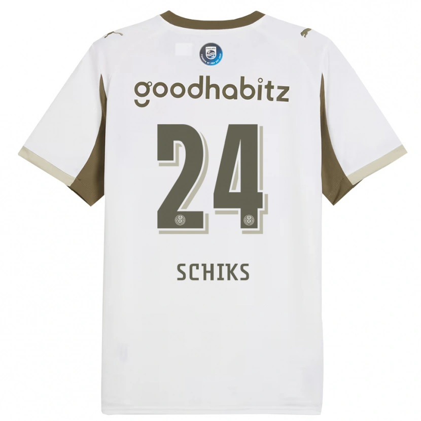 Danxen Femme Maillot Niek Schiks #24 Blanc Gris Troisieme 2025/26 T-Shirt