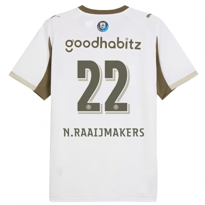 Danxen Femme Maillot Niels Raaijmakers #22 Blanc Gris Troisieme 2025/26 T-Shirt
