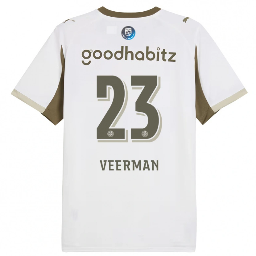 Danxen Femme Maillot Joey Veerman #23 Blanc Gris Troisieme 2025/26 T-Shirt