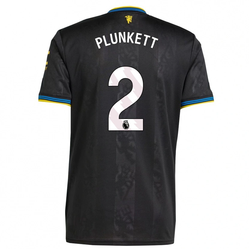 Danxen Femme Maillot Dante Plunkett #2 Noir Jaune Bleu Troisieme 2025/26 T-Shirt