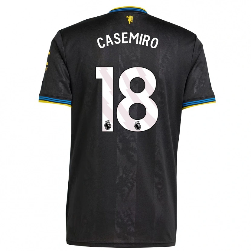Danxen Femme Maillot Casemiro #18 Noir Jaune Bleu Troisieme 2025/26 T-Shirt