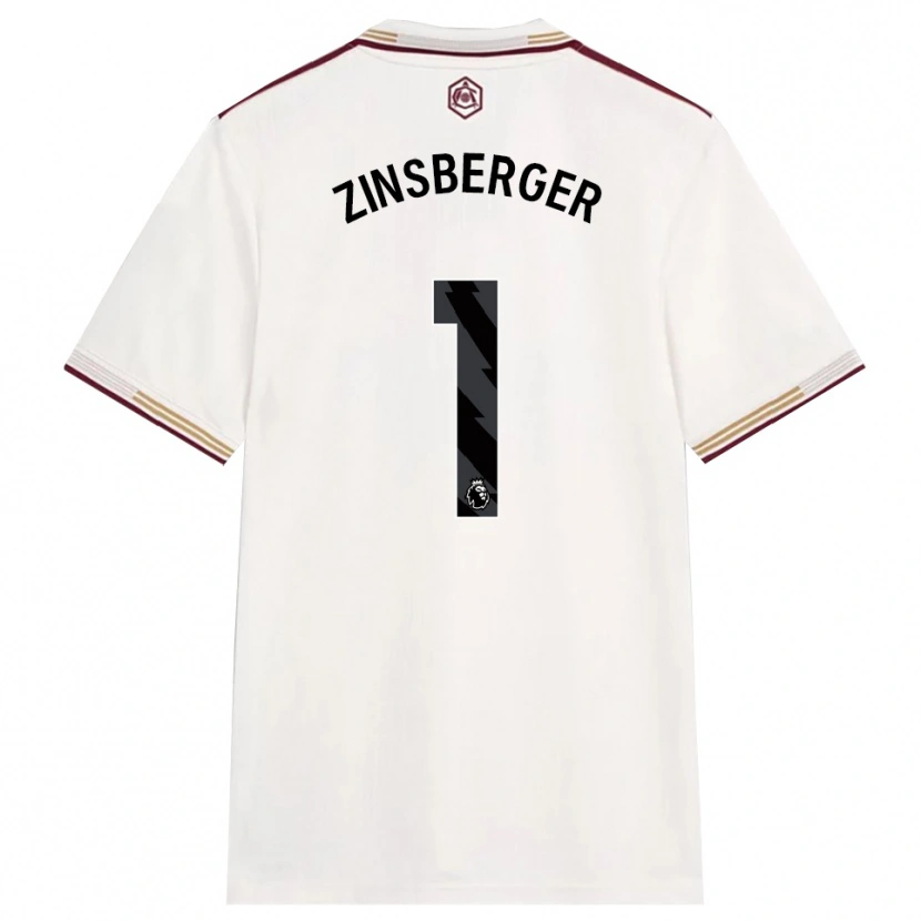 Danxen Femme Maillot Manuela Zinsberger #1 Blanc Cassé Bourgogne Troisieme 2025/26 T-Shirt