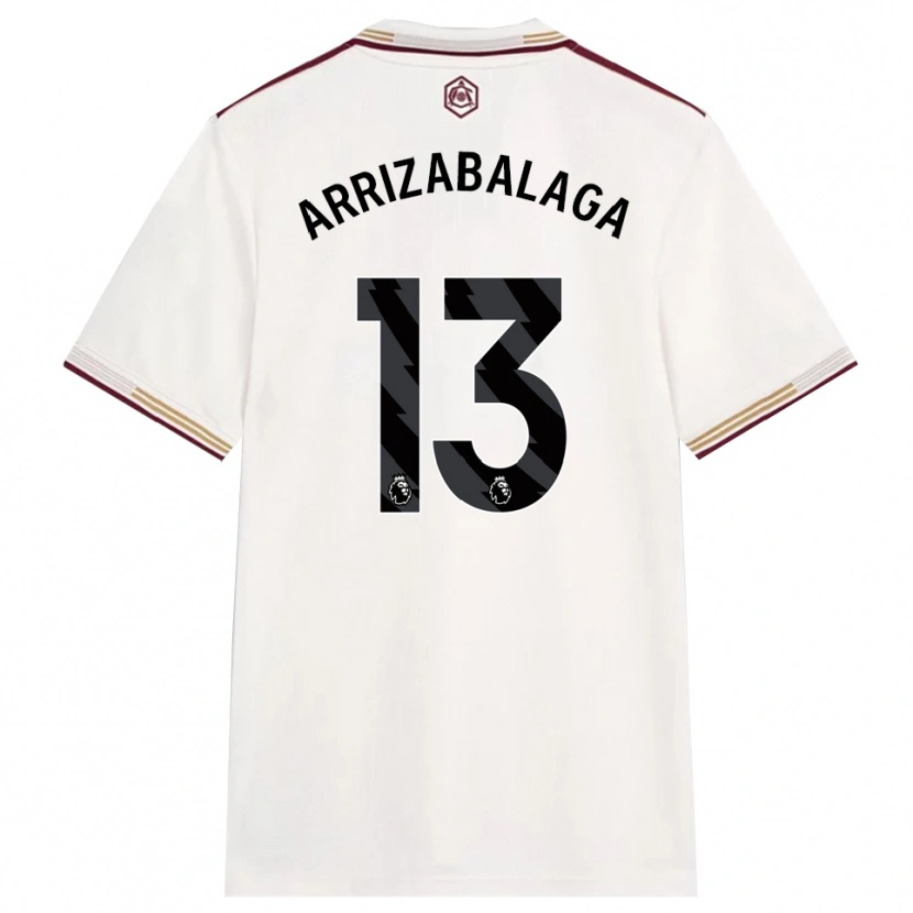 Danxen Femme Maillot Kepa Arrizabalaga #13 Blanc Cassé Bourgogne Troisieme 2025/26 T-Shirt