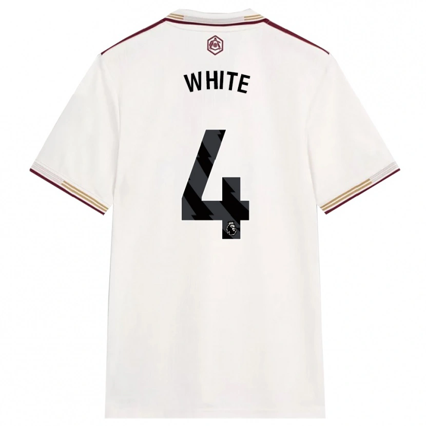 Danxen Femme Maillot Ben White #4 Blanc Cassé Bourgogne Troisieme 2025/26 T-Shirt