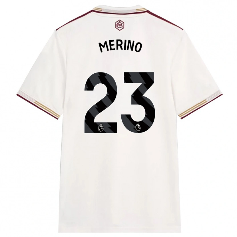 Danxen Femme Maillot Mikel Merino #23 Blanc Cassé Bourgogne Troisieme 2025/26 T-Shirt