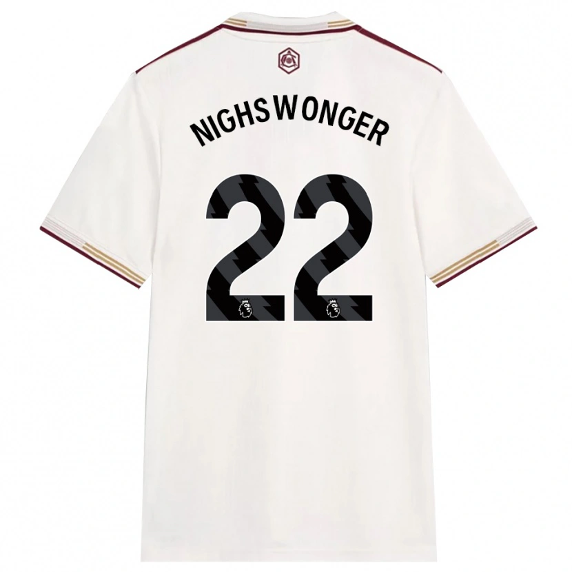 Danxen Femme Maillot Jenna Nighswonger #22 Blanc Cassé Bourgogne Troisieme 2025/26 T-Shirt