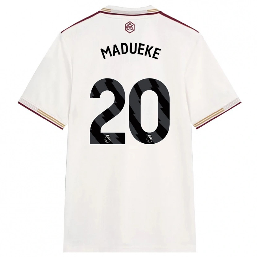 Danxen Femme Maillot Noni Madueke #20 Blanc Cassé Bourgogne Troisieme 2025/26 T-Shirt