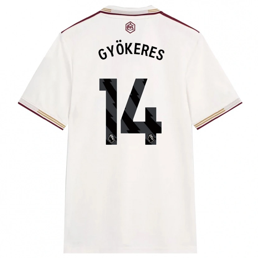 Danxen Femme Maillot Viktor Gyökeres #14 Blanc Cassé Bourgogne Troisieme 2025/26 T-Shirt