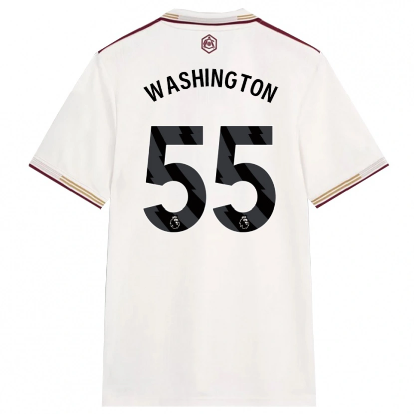 Danxen Femme Maillot Marcell Washington #55 Blanc Cassé Bourgogne Troisieme 2025/26 T-Shirt