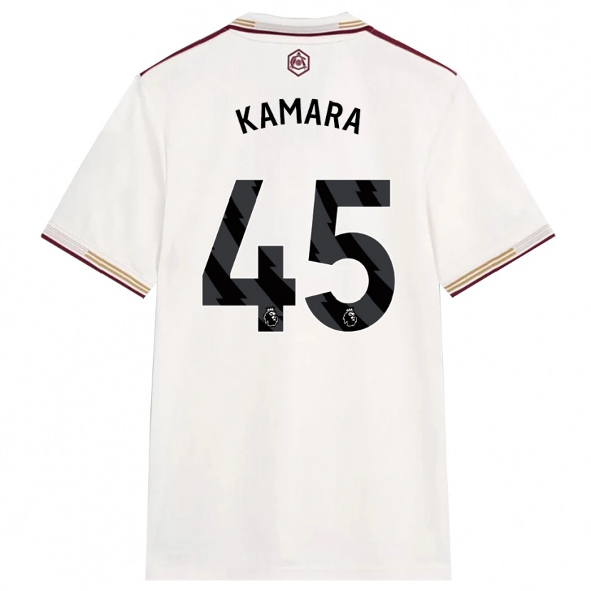 Danxen Femme Maillot Osman Kamara #45 Blanc Cassé Bourgogne Troisieme 2025/26 T-Shirt