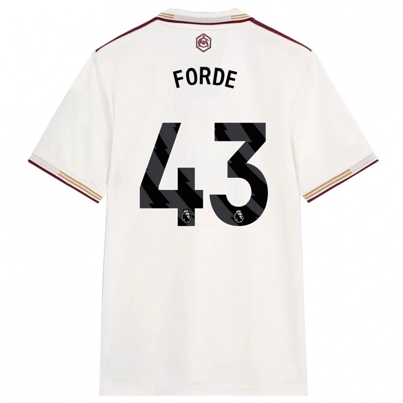 Danxen Femme Maillot Romari Forde #43 Blanc Cassé Bourgogne Troisieme 2025/26 T-Shirt