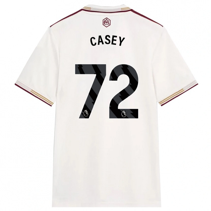 Danxen Femme Maillot Dan Casey #72 Blanc Cassé Bourgogne Troisieme 2025/26 T-Shirt