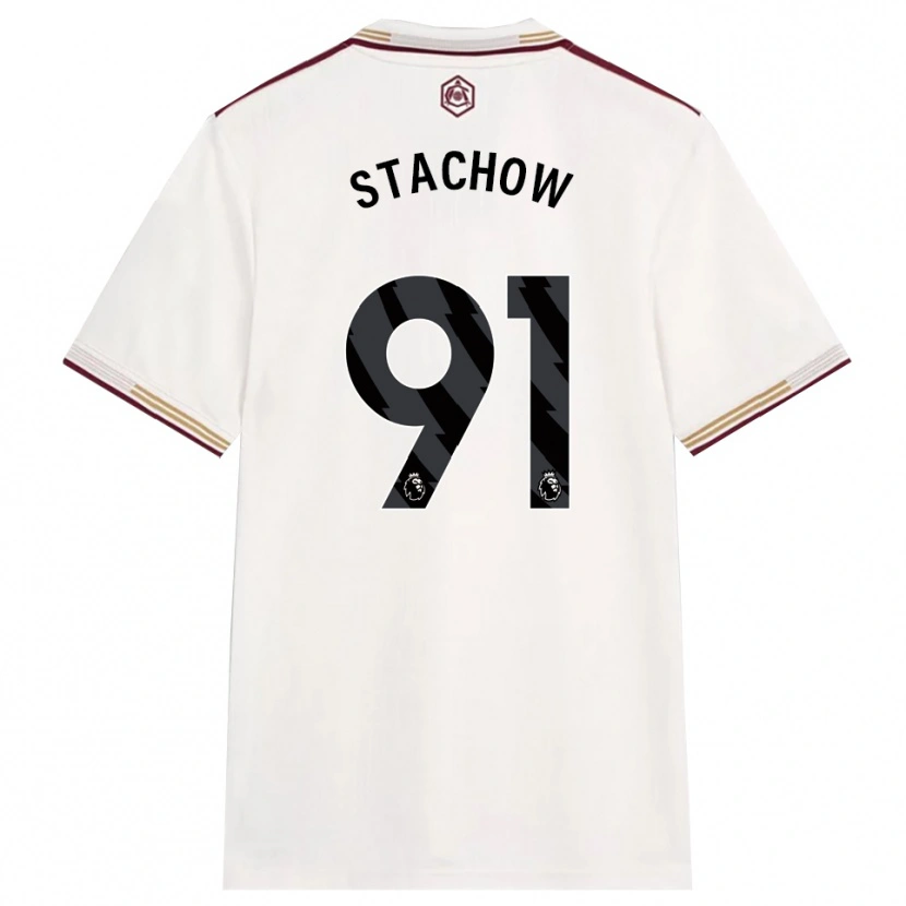 Danxen Femme Maillot Patrick Stachow #91 Blanc Cassé Bourgogne Troisieme 2025/26 T-Shirt