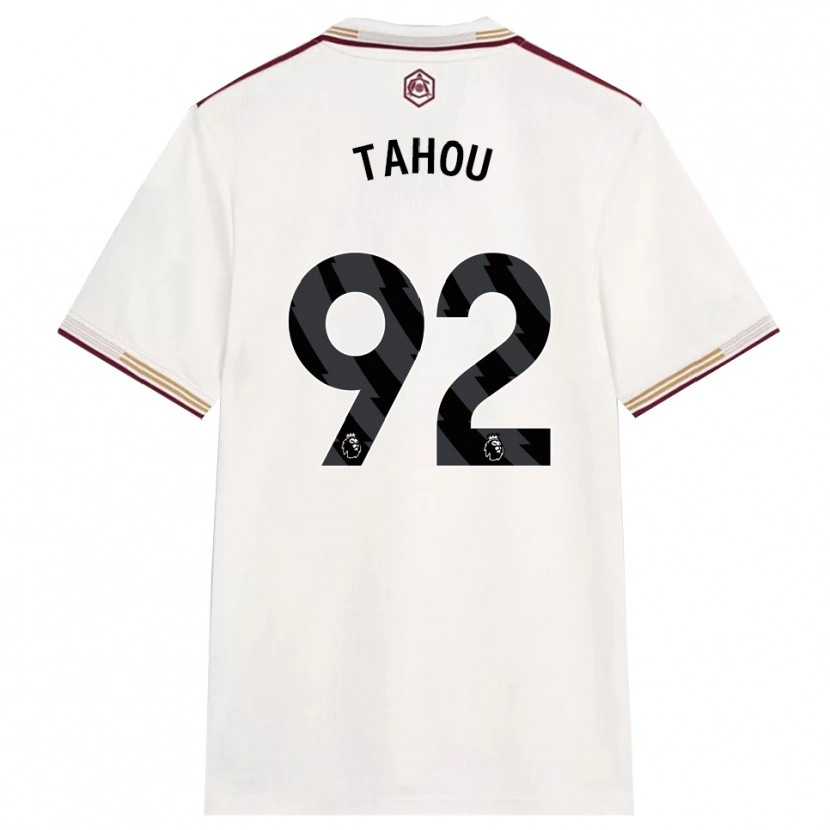 Danxen Femme Maillot Joshua Tahou #92 Blanc Cassé Bourgogne Troisieme 2025/26 T-Shirt