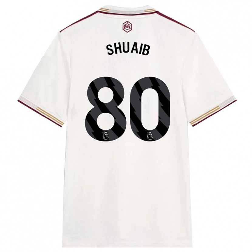 Danxen Femme Maillot Zac Shuaib #80 Blanc Cassé Bourgogne Troisieme 2025/26 T-Shirt