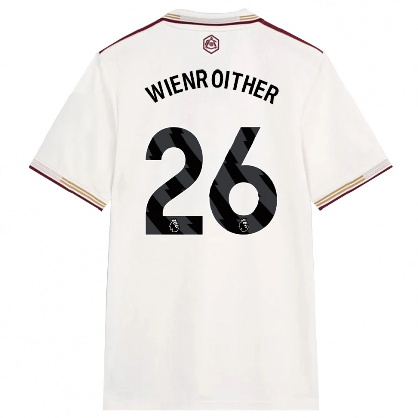 Danxen Femme Maillot Laura Wienroither #26 Blanc Cassé Bourgogne Troisieme 2025/26 T-Shirt