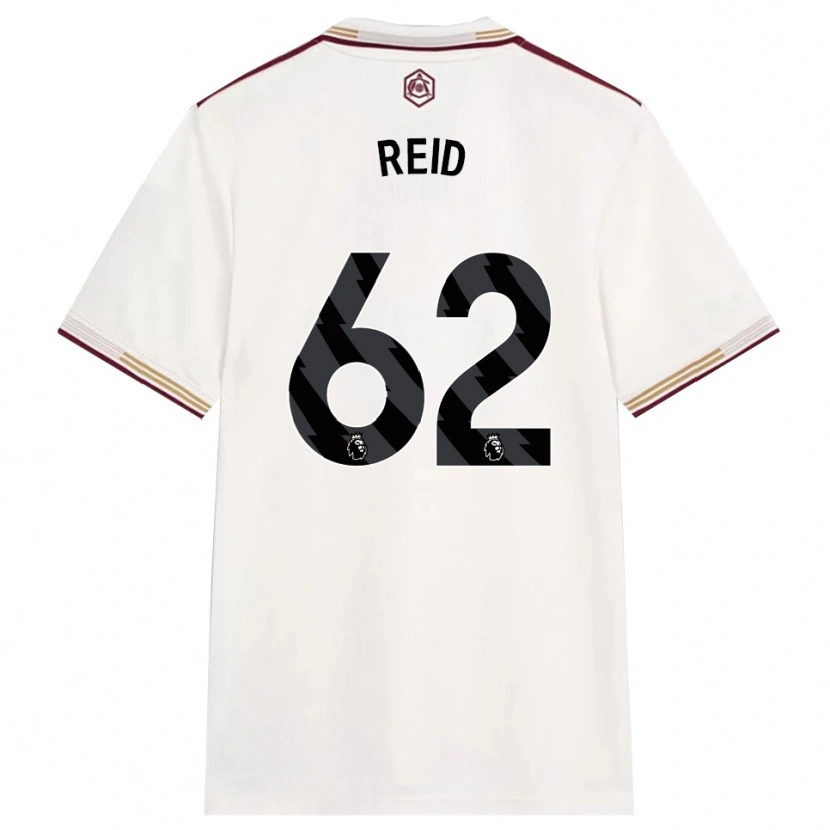 Danxen Femme Maillot Katie Reid #62 Blanc Cassé Bourgogne Troisieme 2025/26 T-Shirt